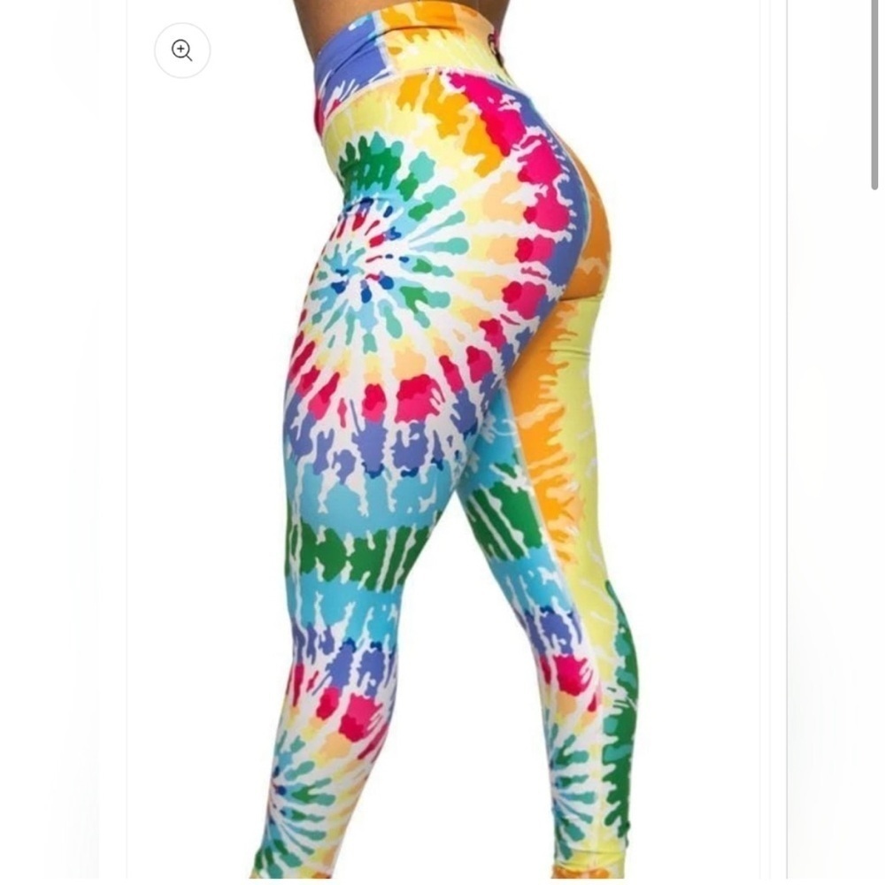 Feed Me Fight Me That 70’s Tie Dye Endurance Leggings sz XL